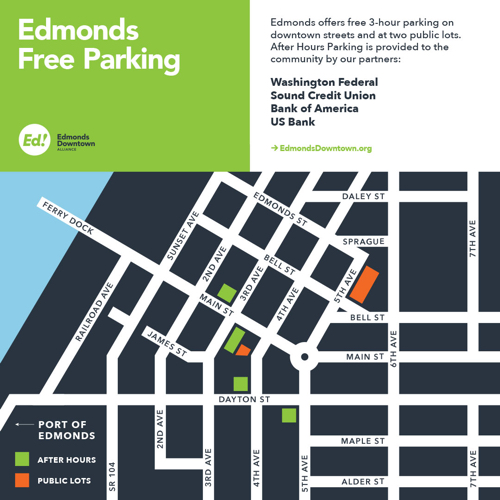 Downtown Edmonds parking map