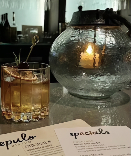 Midnight Sleigh Ride holiday drink from Epulo Bistro in Edmonds WA