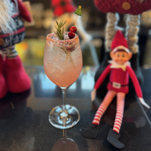 Jingle Bell Rock holiday cocktail from Fire and the Feast in Edmonds WA