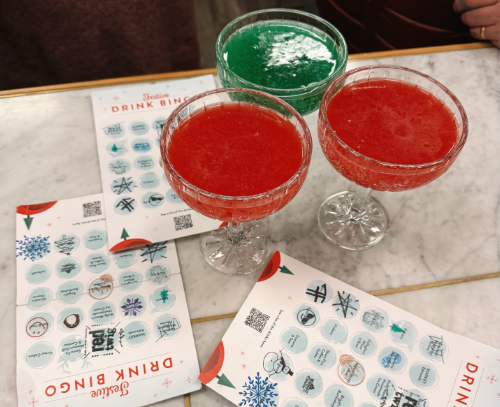 Sparkle of the Season holiday drink from the Fox & Bottle in Edmonds WA