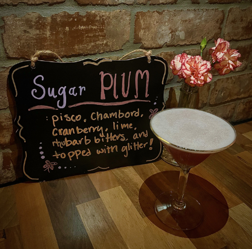 Sugar Plum holiday drink at Ristorante Machiavelli