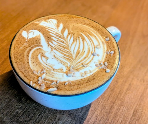 The Nordic Nutcracker Latte is Red Twig Cafe's Festive Drink Bingo drink