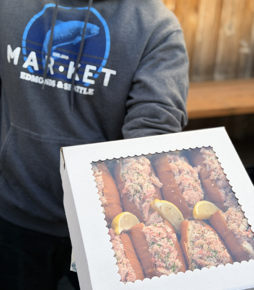 Box of lobster rolls at MARKET Seafood Eatery Edmonds