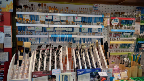 Paintbrushes and art supplies at ARTspot
