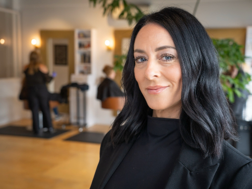 Brooke Schick in her salon in Edmonds, Basement Salon
